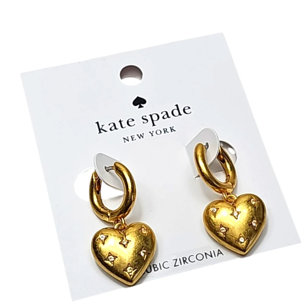 Kate Spade My Precious Gold Heart Huggies Earrings